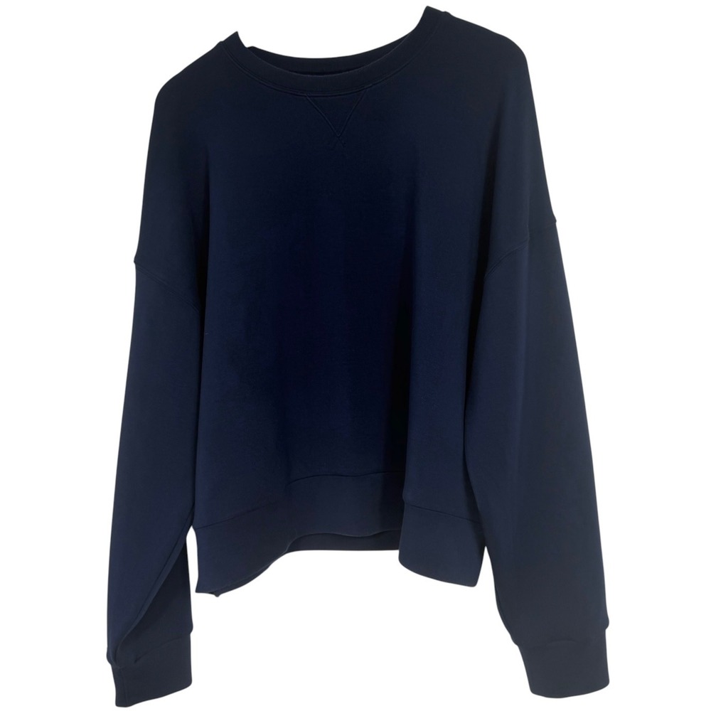 Spanx AirEssentials Crewneck Sweatshirt‎ Navy Blue Relaxed Pullover 50347R 1X 1T